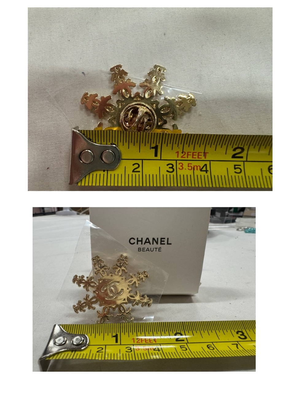 Authentic Chanel Snowflake Pin Brooch - Picture 7 of 7
